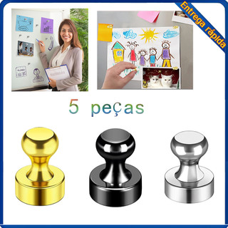 5 alfinetes magnéticos (1.6x1.2cm) Material de ferro metálico opcional colorido pode consertar receitas