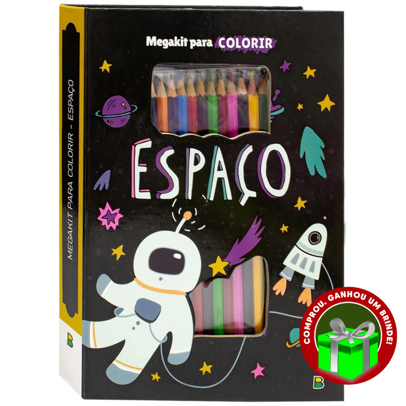 Livro Megakit para Colorir: Espaço SBN Crianças Filhos Infantil Desenho História Brincar Pintar