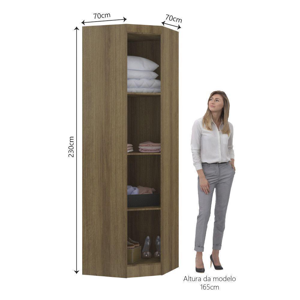 Guarda Roupa de Canto Paris 1 Porta Bater Avelã Pf-rosa Pf Luciane Móveis