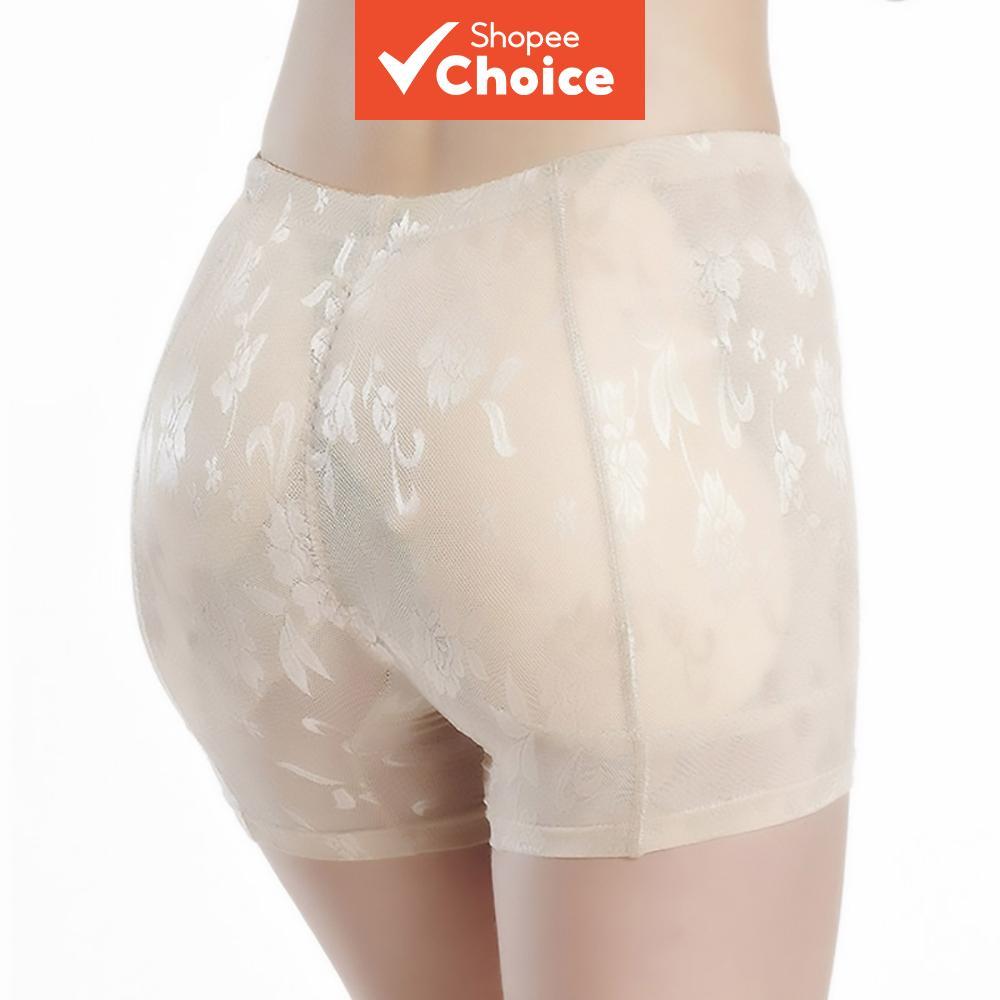Cueca feminina com enchimento nos glúteos e coxas, calcinha modeladora para realce dos quadris