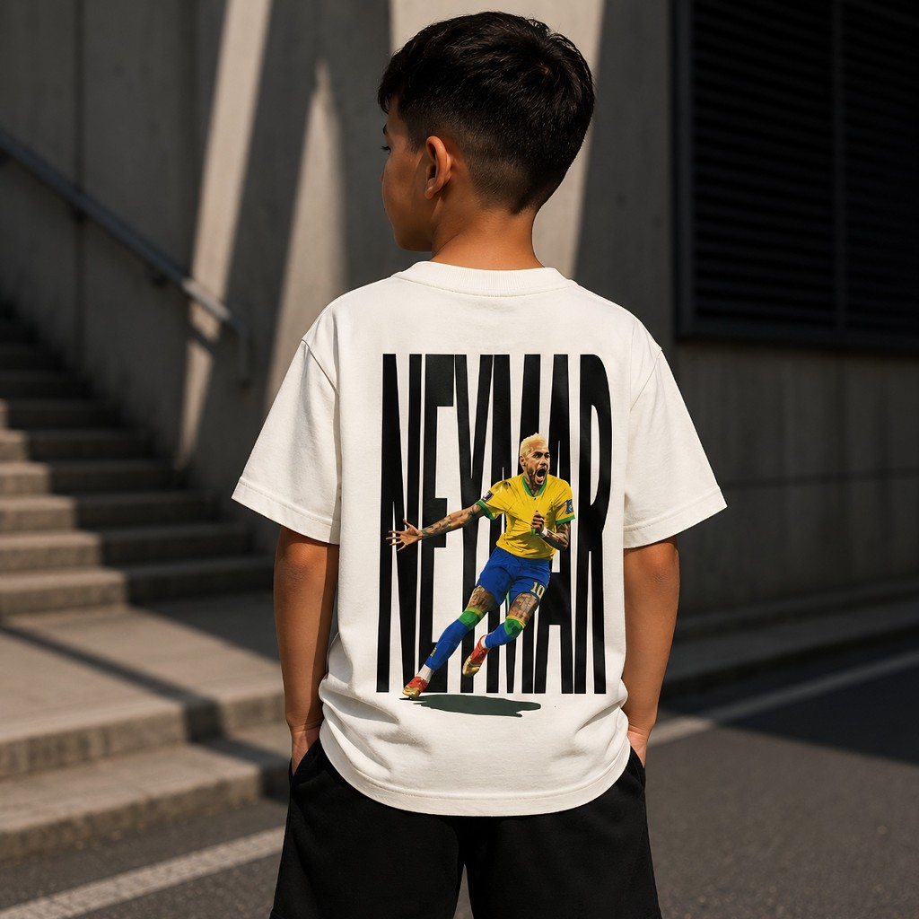 Camiseta Infantil Neymar Legend Oversized Streetwear Copa 2026 Lançamento