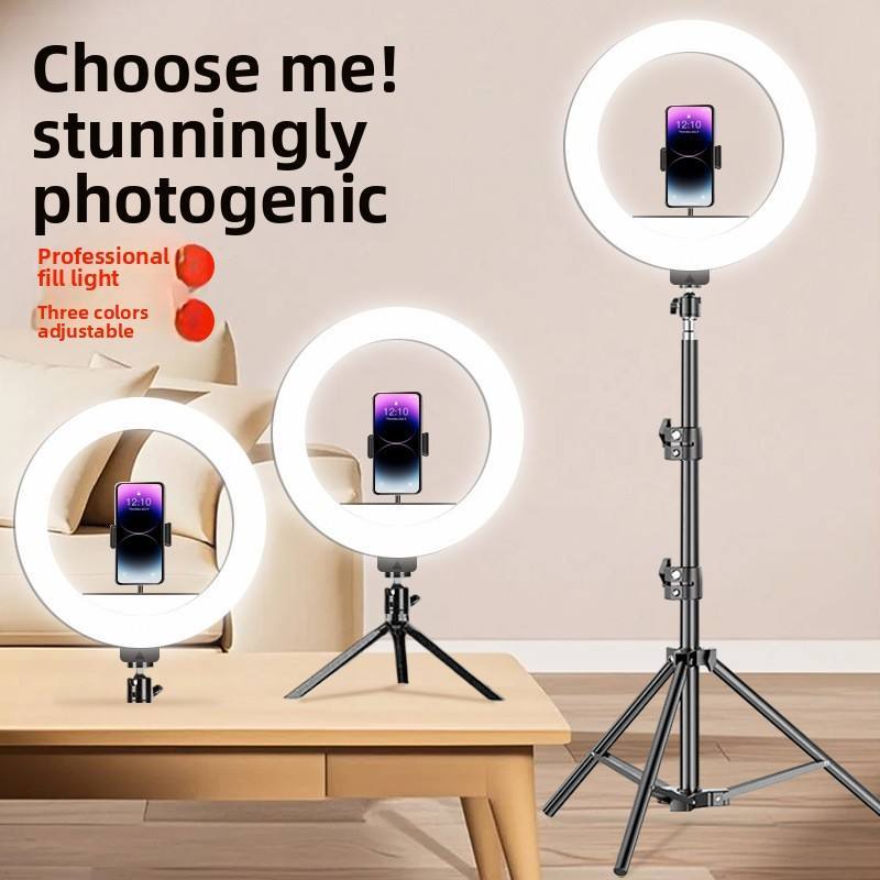 Kit Completo Iluminação Profissional: Ring Light + Tripé de Alumínio Reforçado para Fotos, Vídeos e Gravações de Celular