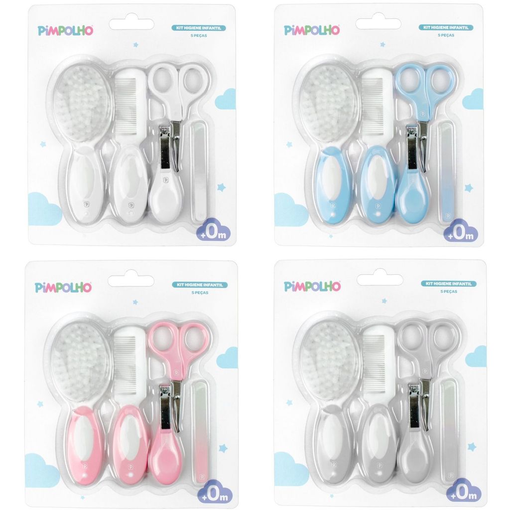 Kit Cuidados Higiene Do Bebê Pimpolho 5 Peças Menino Menina