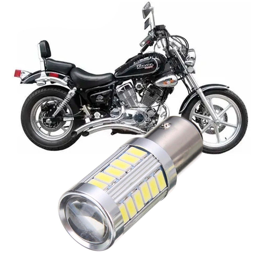 Lampada Ultra LED Luz de Freio e Lanterna Traseira P21/5W Moto Motocicleta Dafra Kansas 150 250 2008 a 2015