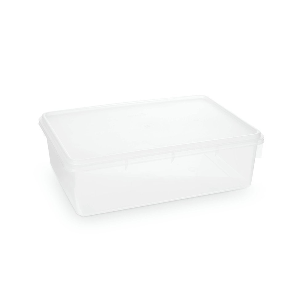 Caixa Plástica Organizadora Empilhável e Hermética com Tampa 6,5L - 32,5x21,8x11,2cm (CxLxA) Transparente