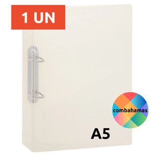 FICHÁRIO A5, PP, PEQUENO, 2 ARGOLAS, TRANSPARENTE, 25 X 19,5 X 4 CM, 1 UN em Oferta na Shopee