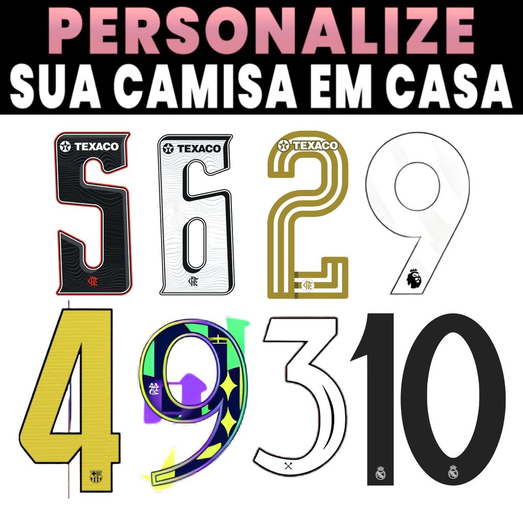 Nome e Número Termocolante Personalizado para Aplicar em Camisas | Futebol | Uniformes | Fácil Aplicação