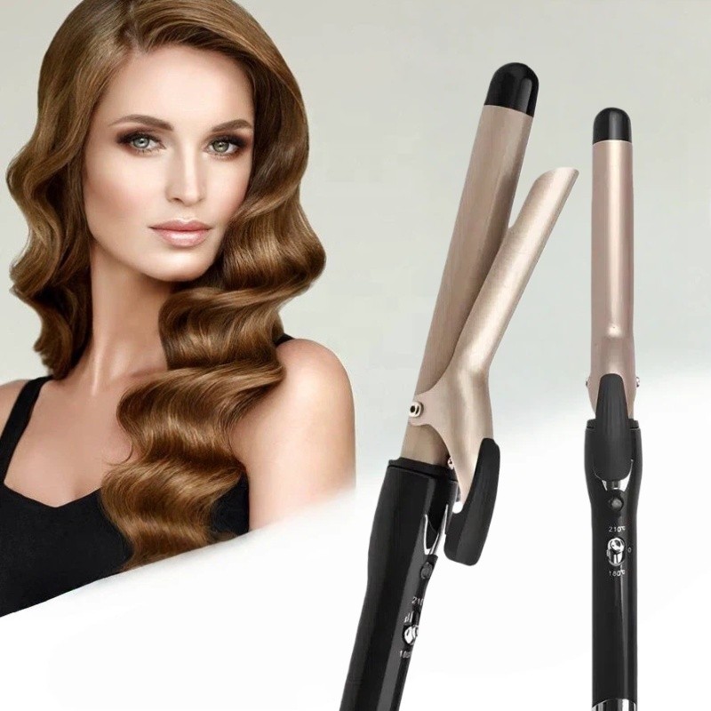 Modelador de cachos elétrico portátil, aquecimento rápido,para cabelos longos e curtos,ouro em Oferta na Shopee