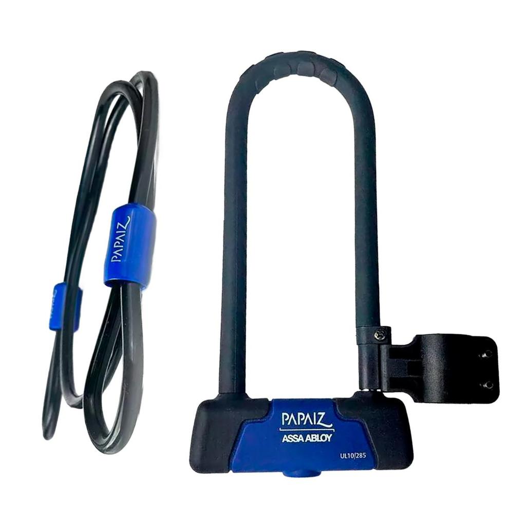 Cadeado Para Bicicleta e Moto Trava Tipo U-Lock Com Cabo - Papaiz