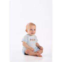 Conjunto para Bebê Menino com Body e Short em Suedine