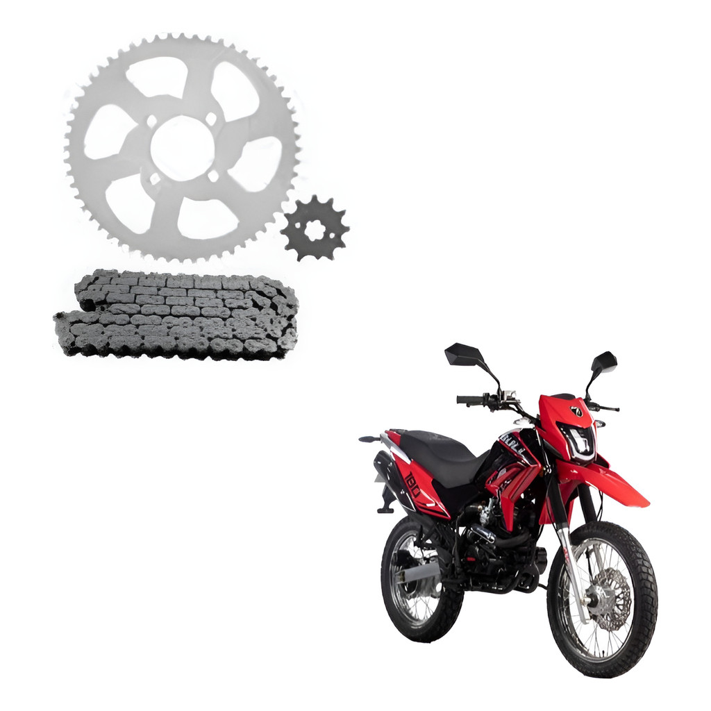 Kit Relação Transmissão Bull Bm-t 180 Cc Prateado