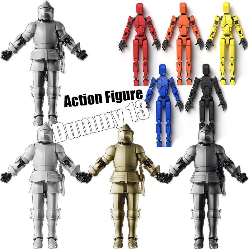 Guerreiro Medieval Dummy 13 Ação Figura Robô 3D Impressão Lucky 13 Modelo Montagem De Brinquedos em Oferta na Shopee