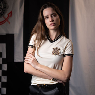 Camisa Corinthians Alma 1910 Dry Off-White Feminina Oficial em Oferta na Shopee
