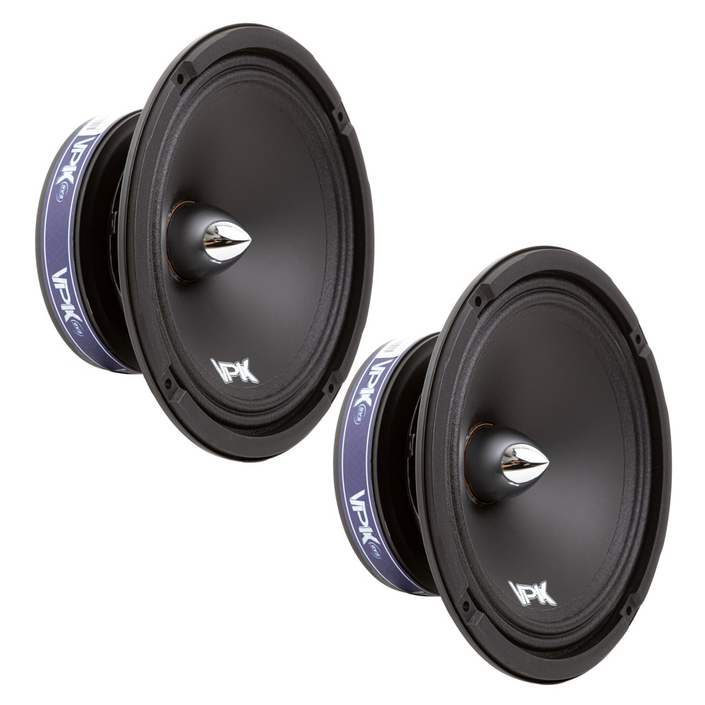 Par Alto Falante Qvs 8 Polegadas 600rms 8-40vpk Trio Mid bass Mid Range Som Automotivo Medio Grave