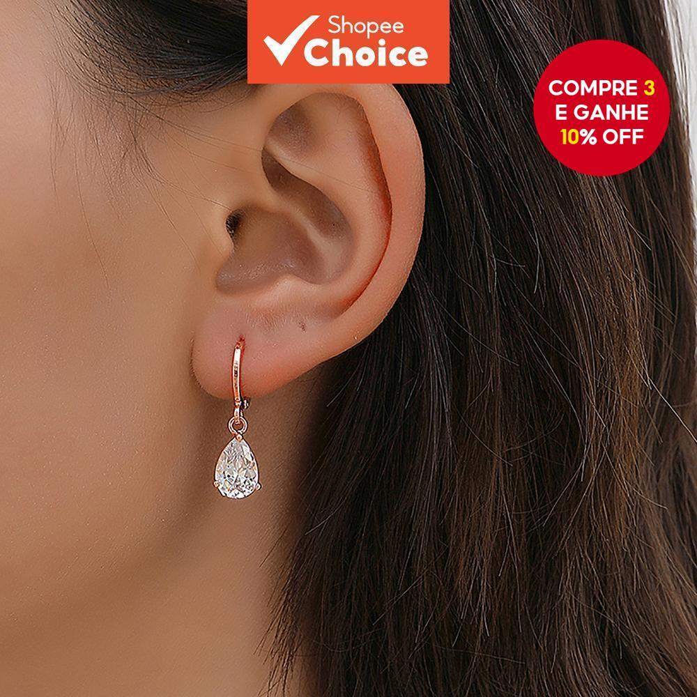 2 Brincos de Moda de Luxo Gota d'Água Zircon Brincos de Festa Senhoras Brincos Jóias em Oferta na Shopee