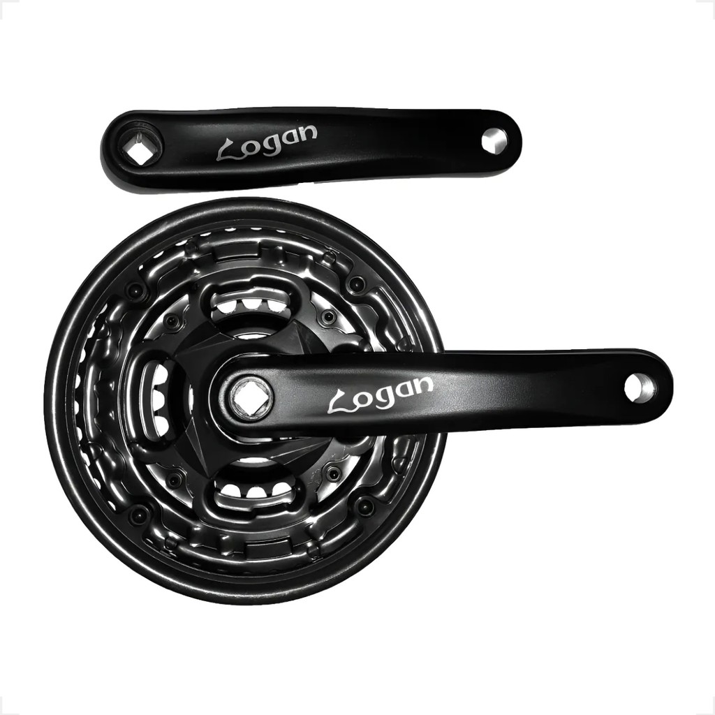 Pedivela Aço aco Triplo Logan 24 34 42 dentes 170mm Ponta Quadrada Index Bicicleta Bike