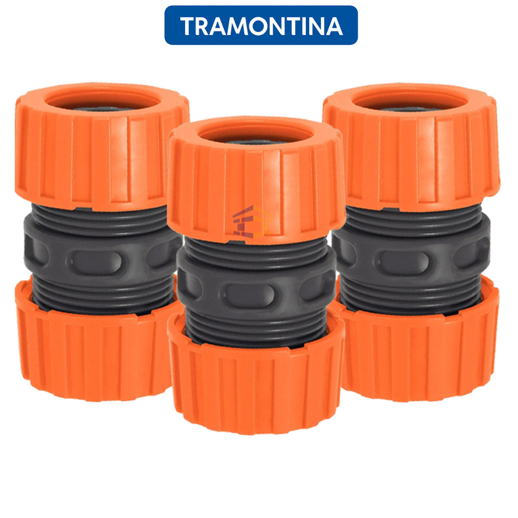 Kit 3 Unidades  Ligação Reparadora Emenda Extensor de Mangueira 1/2 de Jardim  - Tramontina