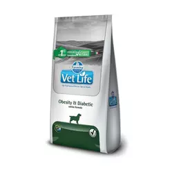 Ração Farmina Vet Life Natural Obesity & Diabetic Cães 10Kg