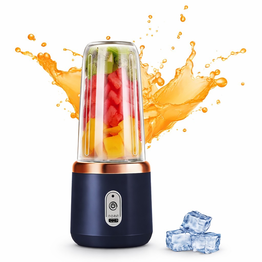 Mini Processador Liquidificador 400ml C/ 6 laminas - Portátil.