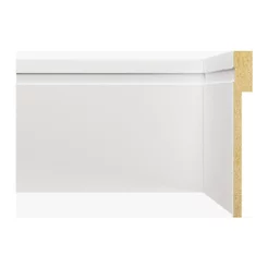 Rodapé MDF Frisado 12cm x 1,80m 1202 Moldufama Branco
