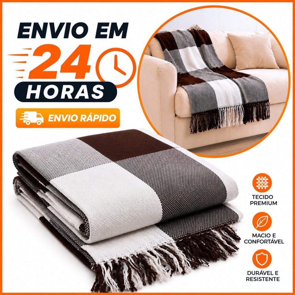 Manta Sofá Cama Gigante Decorativa Protetora Grande 210x120 Luxuosa