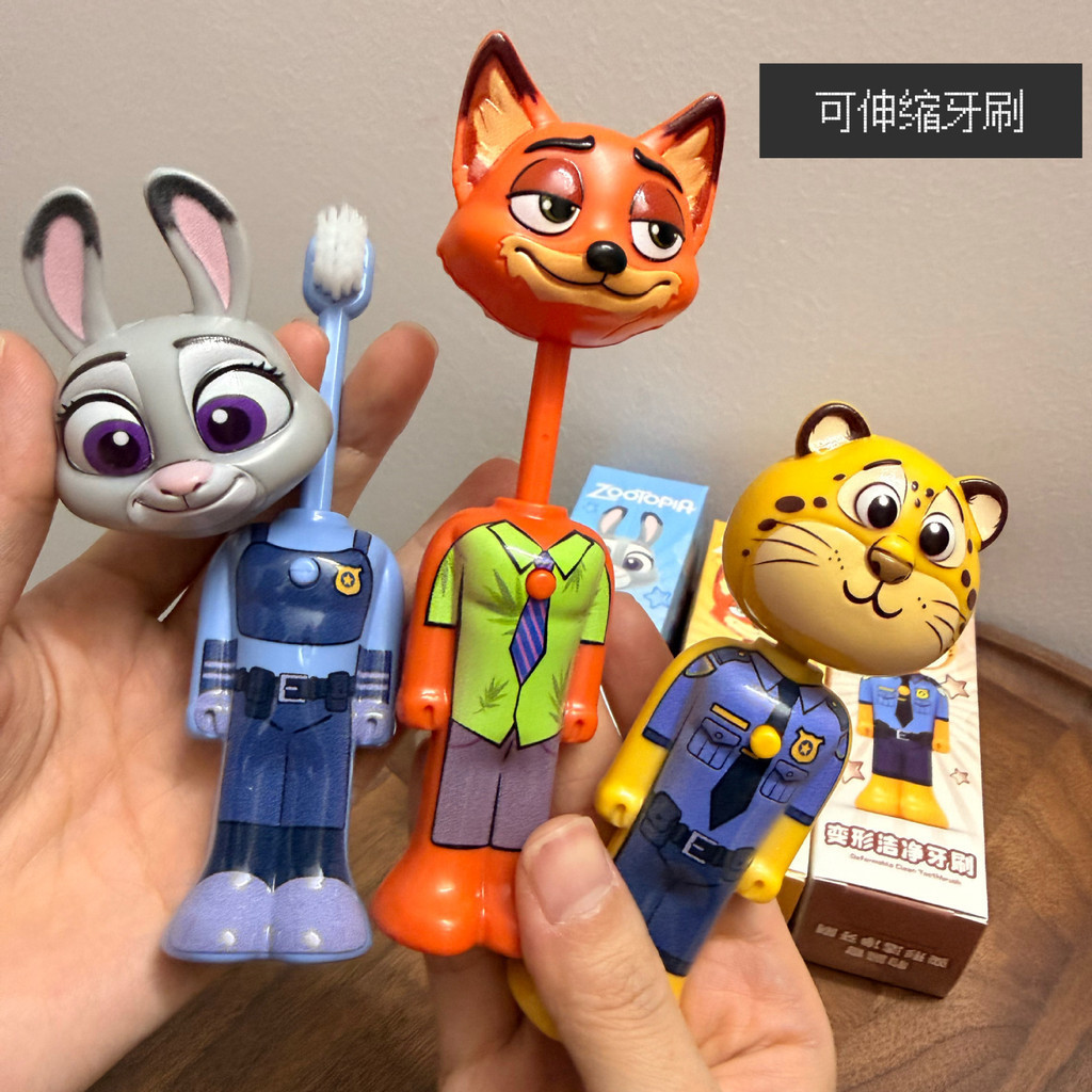 Escova de Dentes Retrátil Crazy Animal, Escova de Dentes Transformável Nijukudi com Cerdas Macias, Versão Infantil com C
