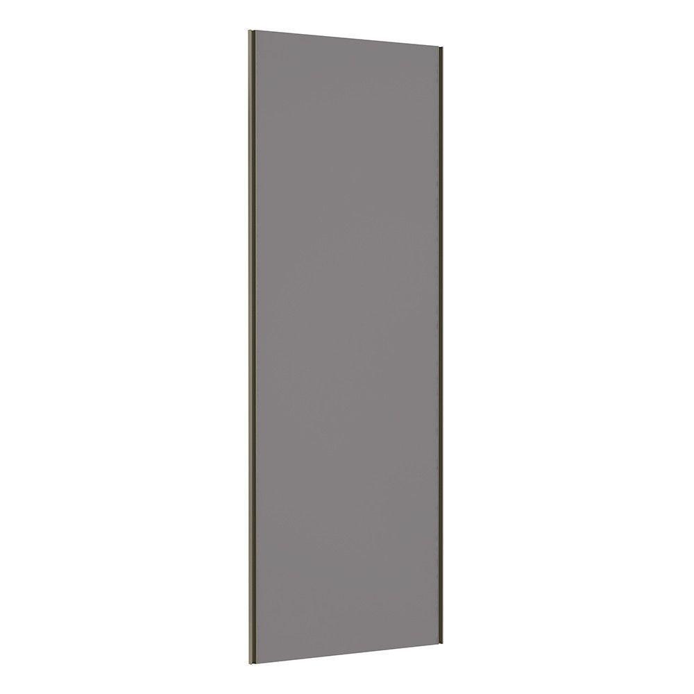 Porta De Correr 80cm Inox Sem Kit Ferragem Cinza Puro