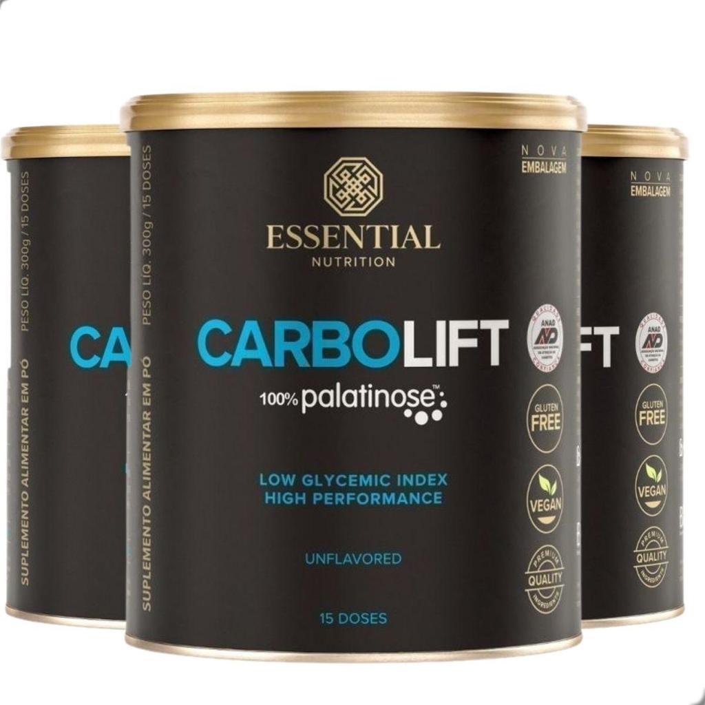 Kit 3 Carbolift 100% Palatinose 300g Energia Essential