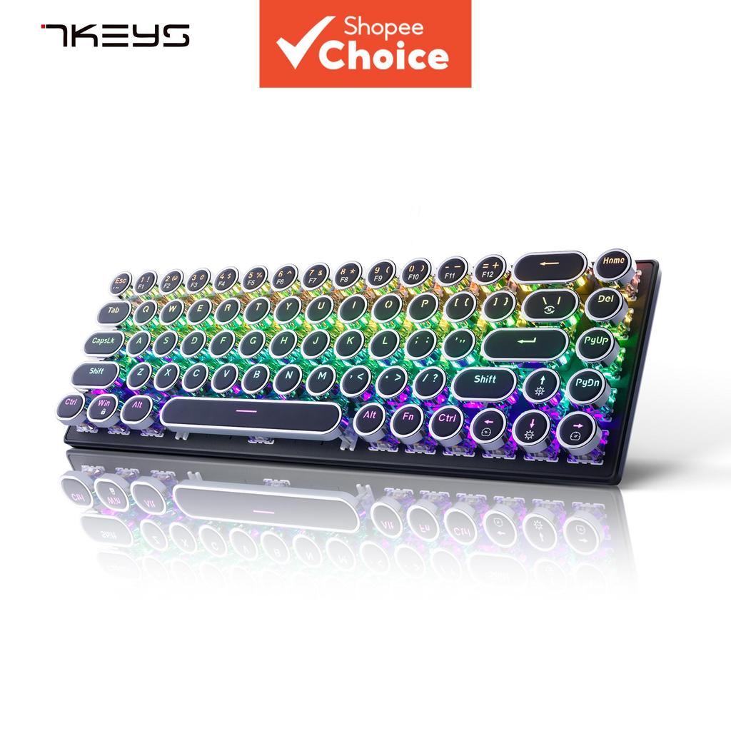 Teclado Mecânico Retrô Punk em Destaque - Mini Portátil e Compacto para Jogos