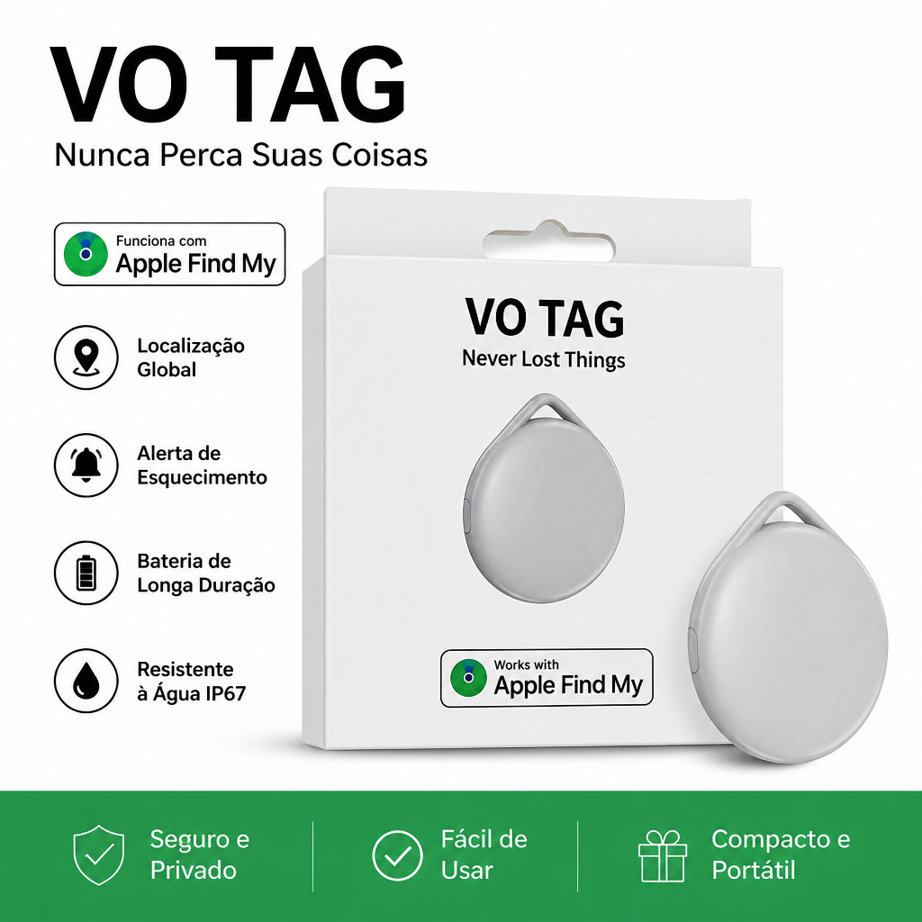 Mini Rastreador Inteligente Localizador Bluetooth Anti-Perda para Objetos Compatível com iOS iPhone Sem Taxa Mensal