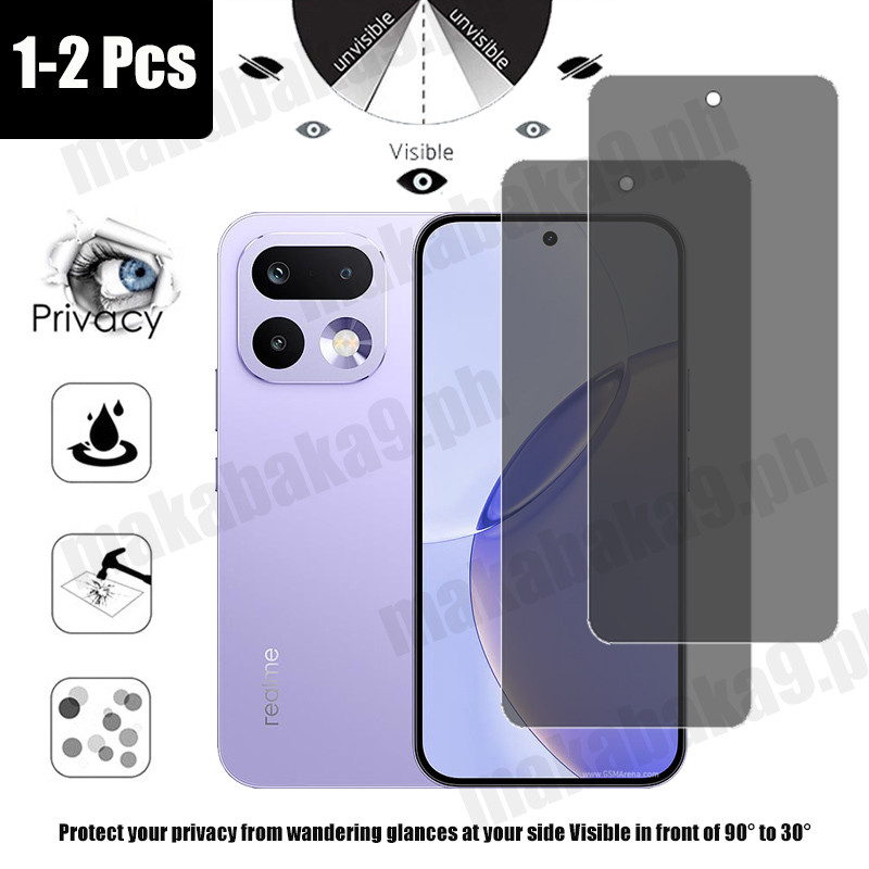 1-2 Pcs Realme 16 Pro Protetor De Tela De Privacidade De Vidro Temperado Anti-Espionagem Para 15T 14 14x 12x 11x 11 12 P