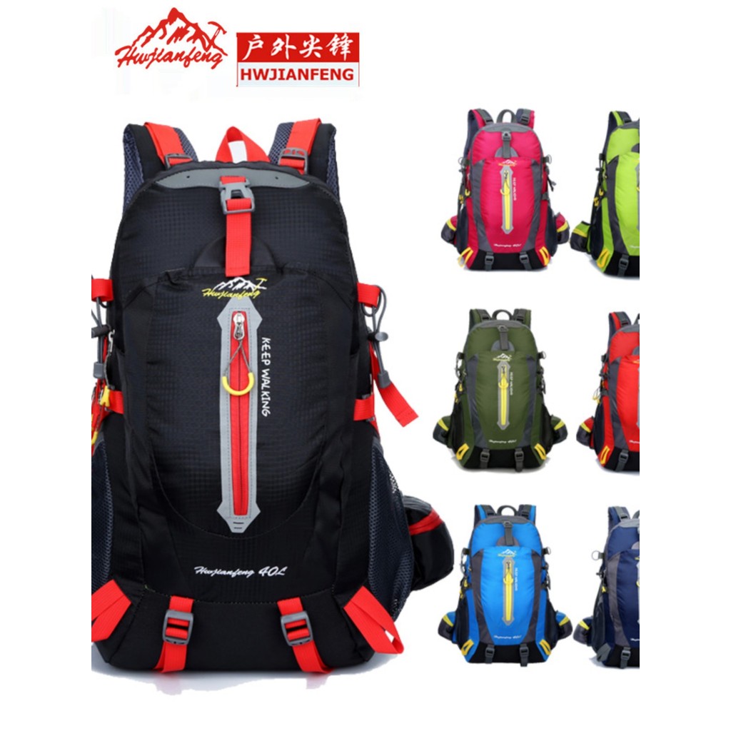 Bolsa de caminhada ao ar livre 40L grande capacidade leve viagem caminhadas mochila das mulheres dos homens à prova dwat