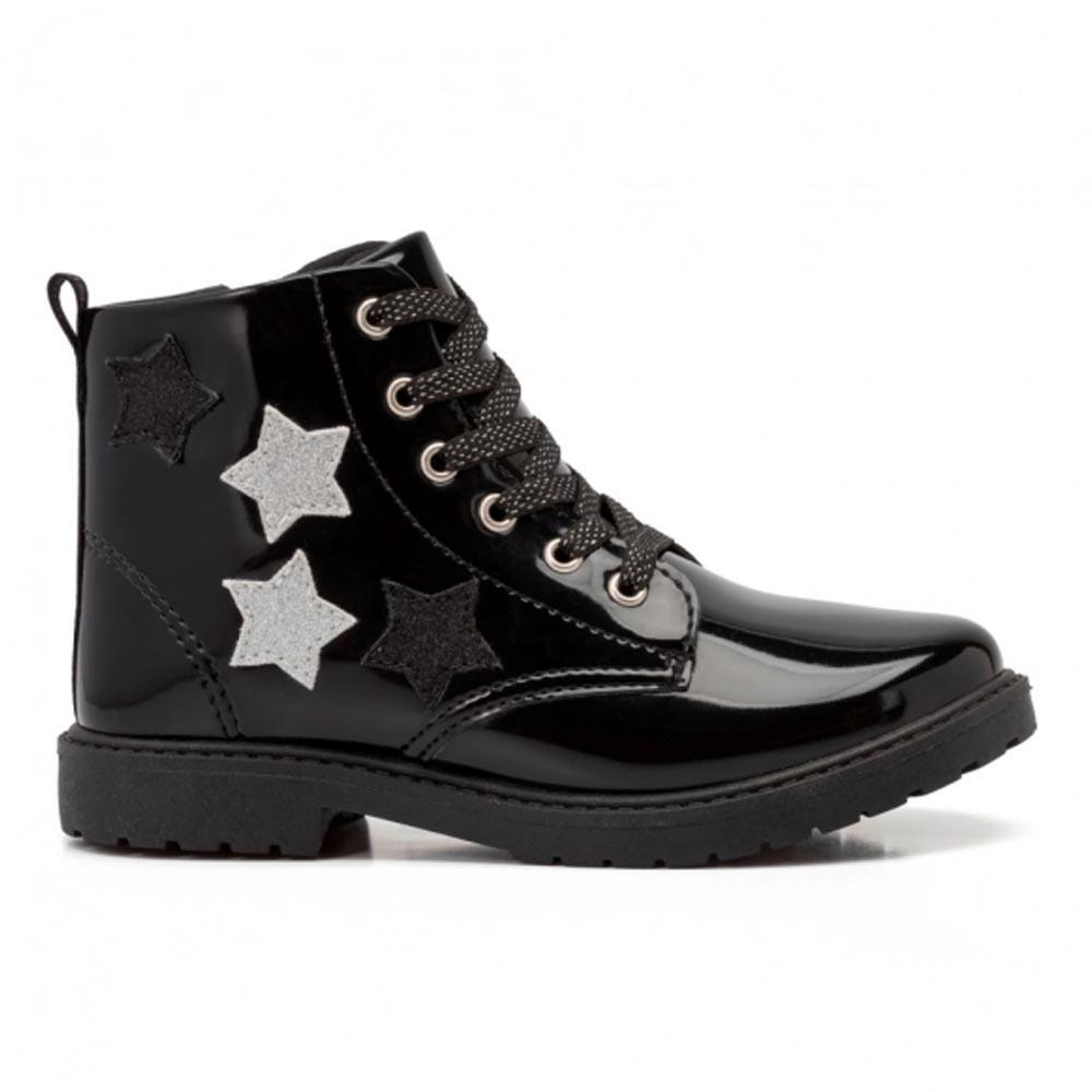 Bota Infantil Klin Rock 154 Preto/Prata