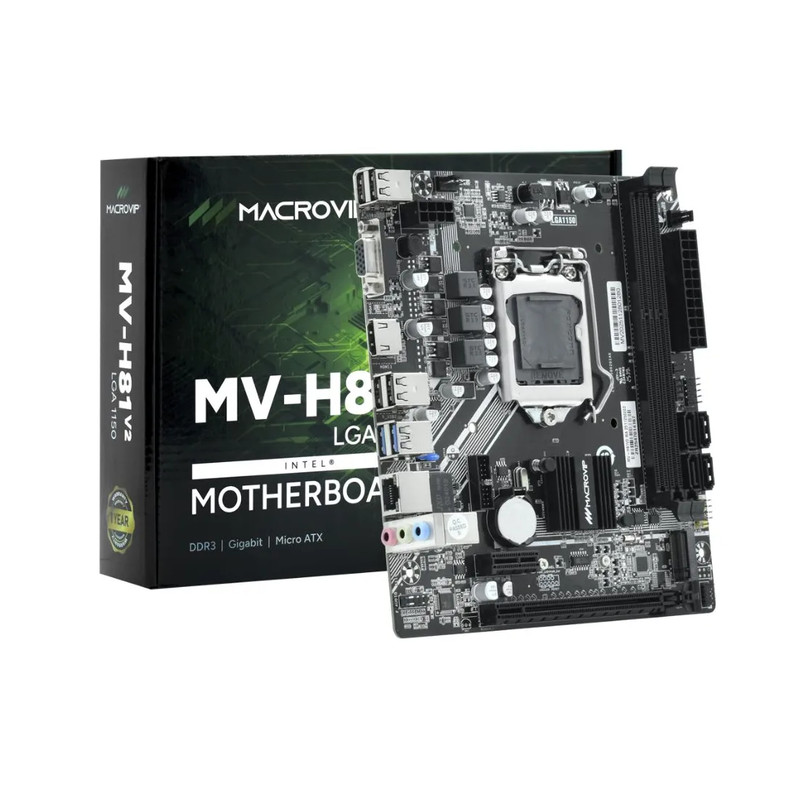Placa Mãe 1150p Macrovip MV-H81.V2 M.2 Hdmi Vga DDR3 Lan Gigabit