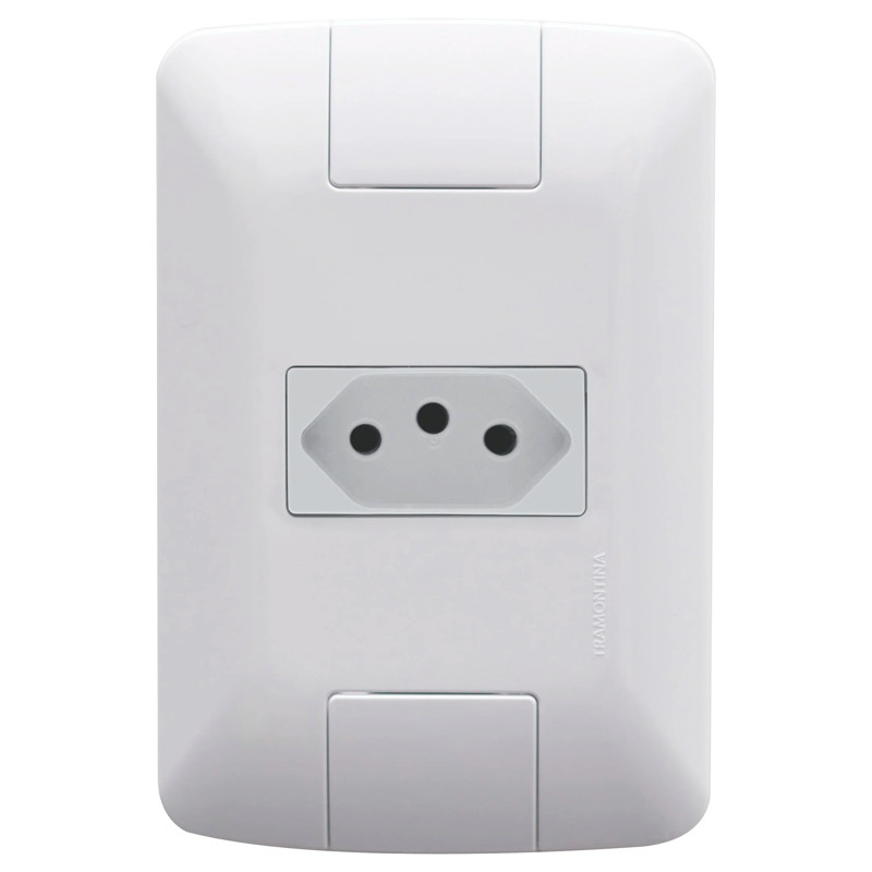 Conjunto 4x2 1 Tomada 2P+T Tramontina Aria (10A) 250V Branco