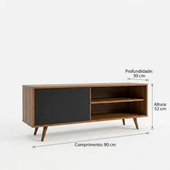 Rack Aparador Perfeito para Cantinho do Café - Pés Palito, 1 Porta e Prateleira Funcional estilo Retrô