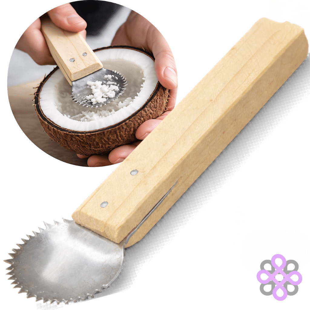 Raspador de Coco Manual Inox Pequeno Cabo de Madeira Cozinha Resistente