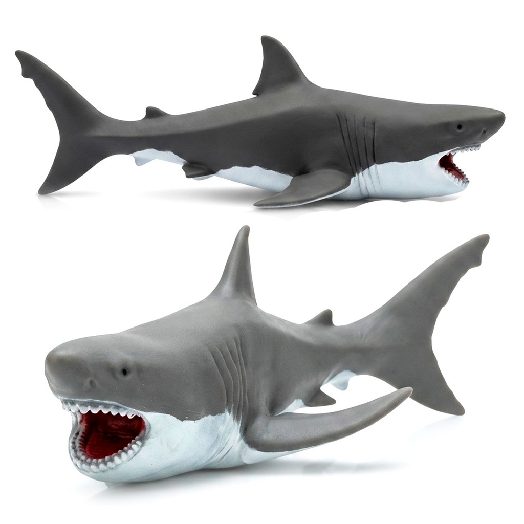 Tubarão Branco Boneco Em Vinil 25 cm Brinquedo Colecionável Realista Infantil - Bambola