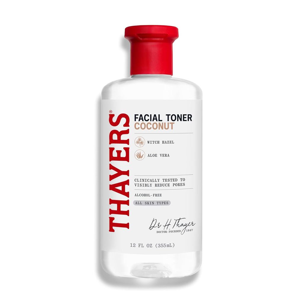 THAYERS Tônico Facial Hidratante Sem Álcool, à Base de Água de Coco e Witch Hazel, com Fórmula de Aloe Vera, Vegano, Tes