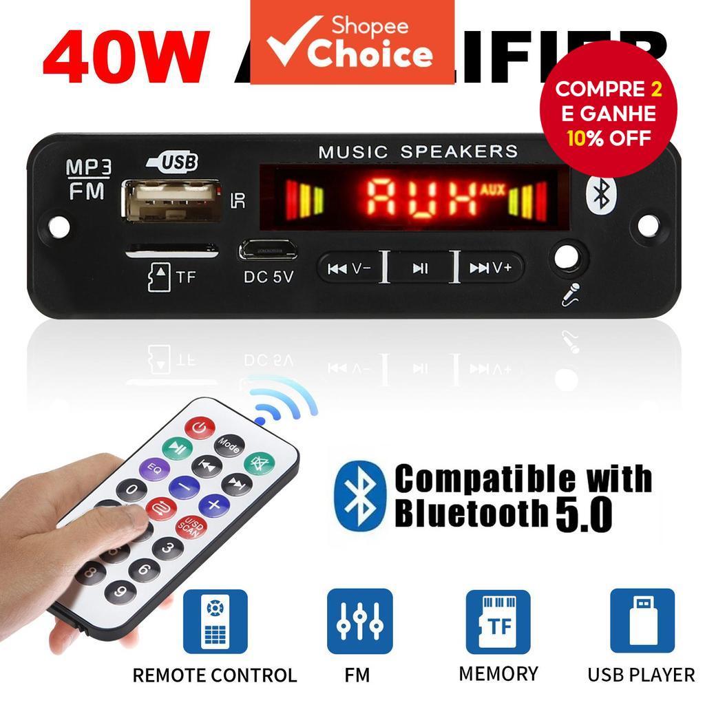 [Shopee Choice] DC 12V 18V Bluetooth 5.0 Placa MP3 40W Amplificador De Áudio DIY MP3 Player Módulo De Rádio FM Para Carr