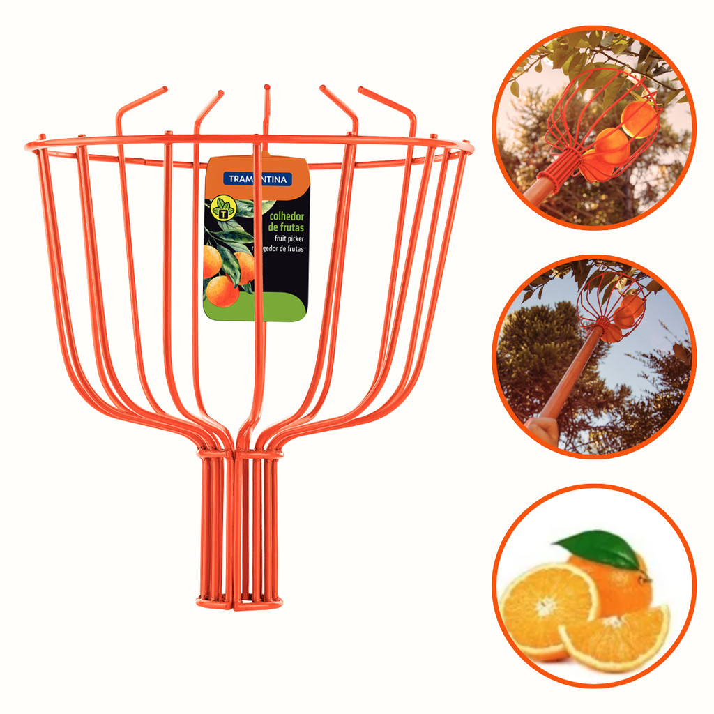 Coletor Tipo Cesta Grande Para Pegar Frutas Sem Cabo