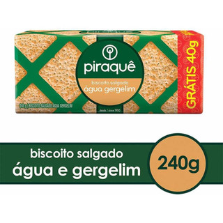 Biscoito Piraquê Água Gergelim  | Kit com 10, 6 e 3 pacotes 215g  Cream Cracker Bolacha Salgado