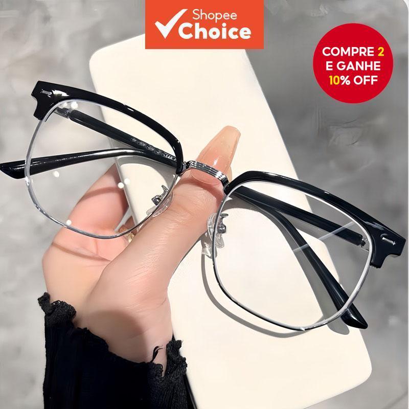 Óculos de luz azul estilo browline retrô unissex, moda, sem grau. em Oferta na Shopee