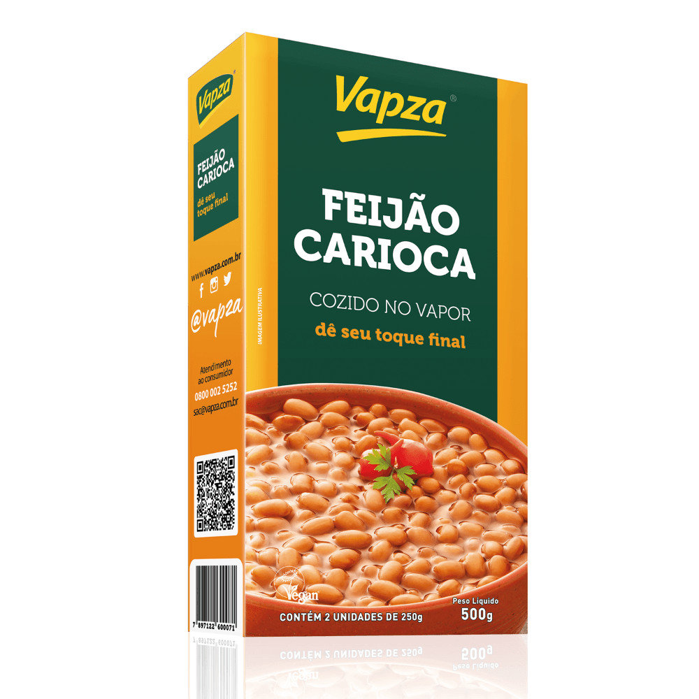 Feijão Carioca Cozido no Vapor 500G Vapza em Oferta na Shopee