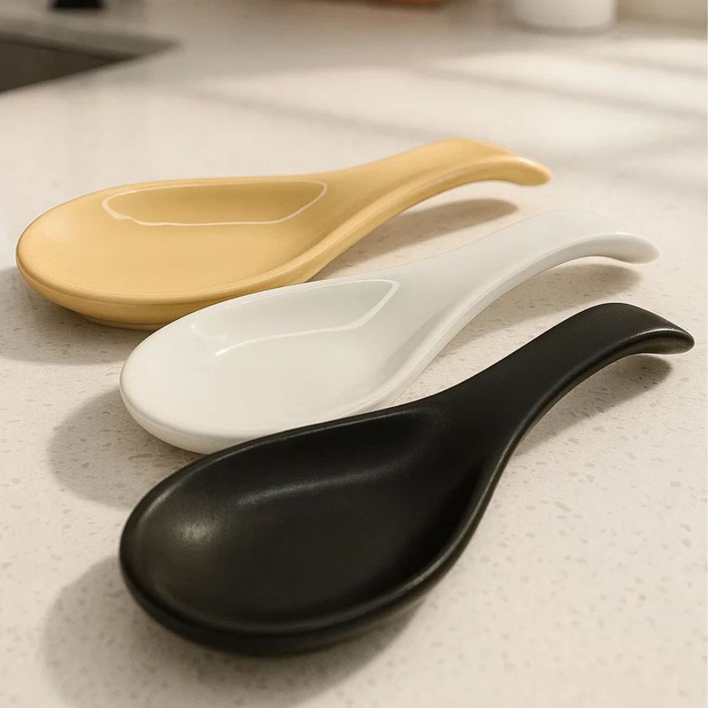 Descanso P/ Colher Liso Grande em Cerâmica Kice - Vencedor em Oferta na Shopee