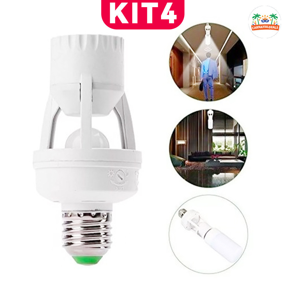 Lâmpada LED Smart Sensor Presença Fotocélula Automática Economia Energia em Oferta na Shopee