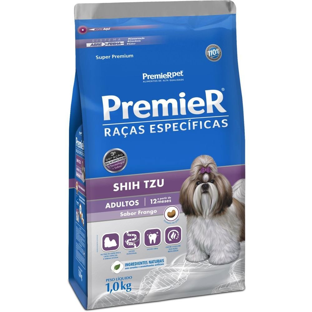 Ração PremieR Raças Especificas shih tzu adultos frango 1,0kg