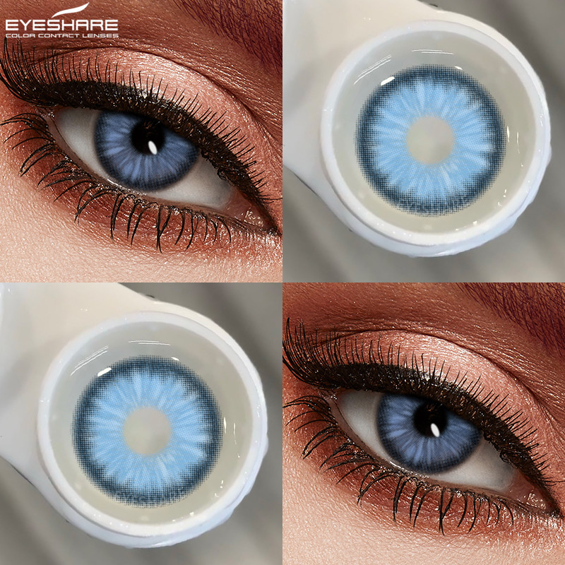 Lente De Contato Eyeshare Blue 1 Par Lentes Cinza Confortáveis De Cor natural em Oferta na Shopee