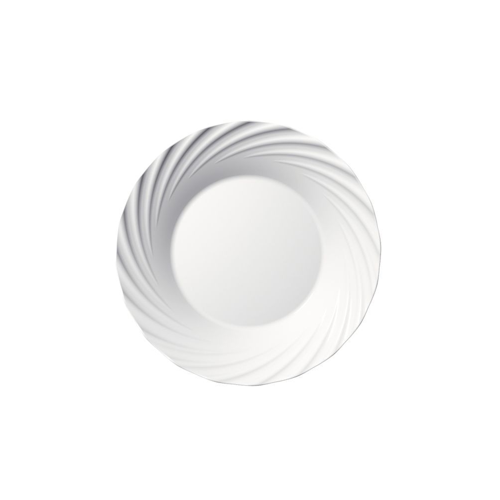 Prato Fundo Vidro Branco 23,5cm Jasmim Nadir Opaline