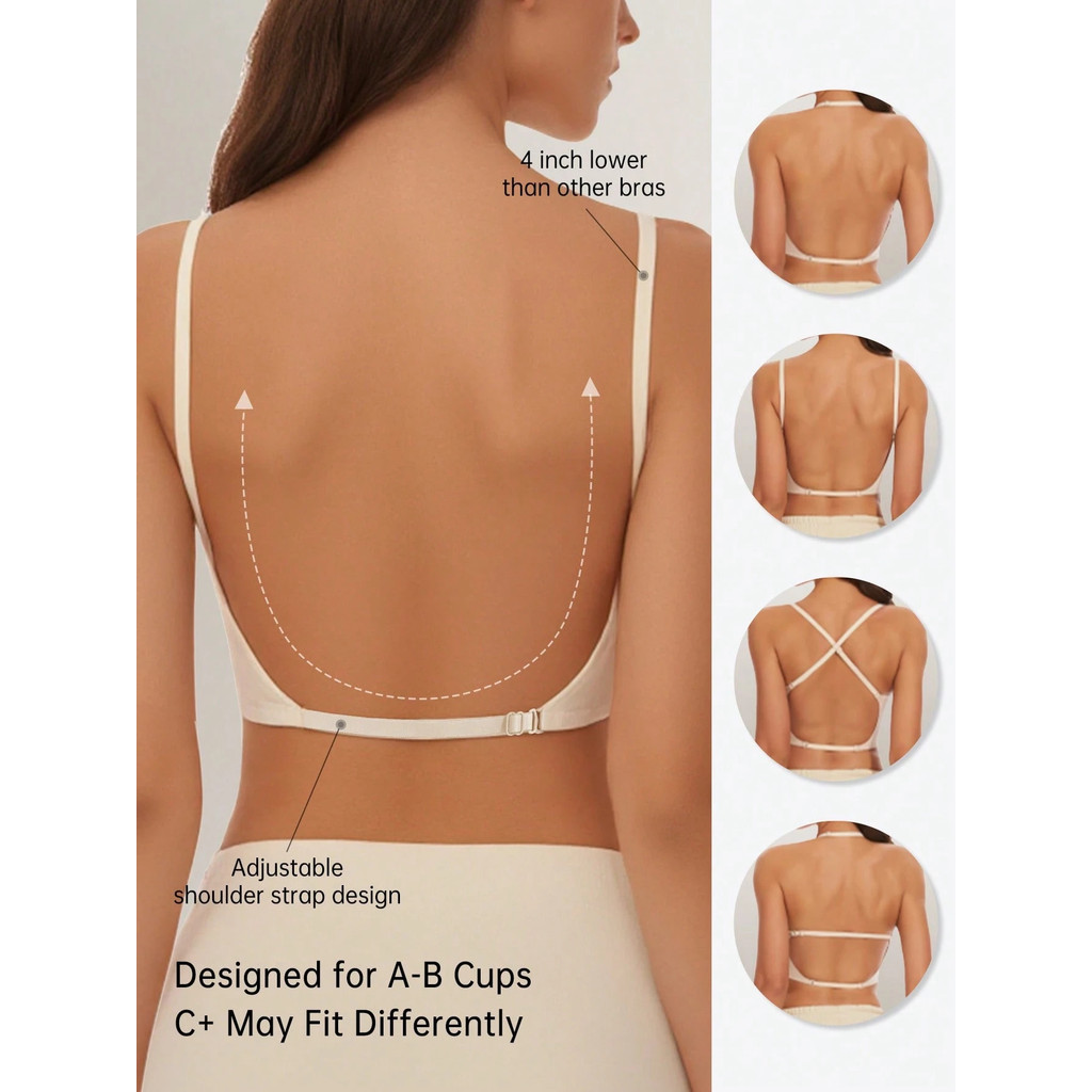 Sutiã Halter-copo fino respirável leve, alças conversíveis ajustáveis, suporte leve - adequado para casamento, vestido F